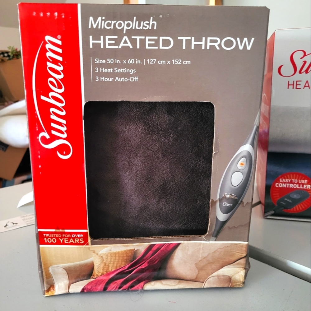 Sunbeam heated throw blanket